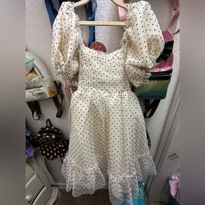 Joyfolie GLENN DRESS IN CREAM BLACK DOT